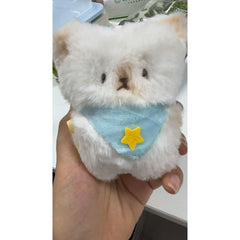 2pcs Squeezable Squeaking Cat Plush Keychain Dolls with Expressive Eyes