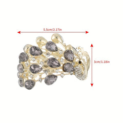 Peacock Pattern Hair Claw Rhinestone Ponytail Holder