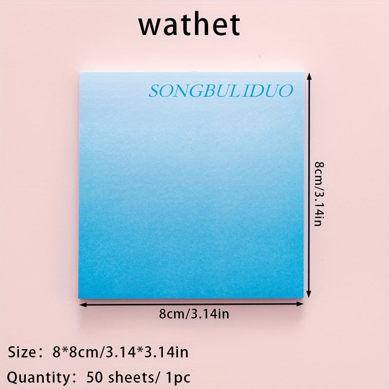 50 Gradient Sticky Notes 3.3in Student Stationery Hand Tear Sticky Note