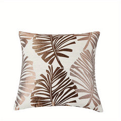 Jacquard Basho Leaf Throw Pillowcase Burlap Cover