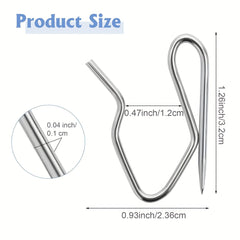 100pcs Stainless Steel Curtain Hooks for Drapes