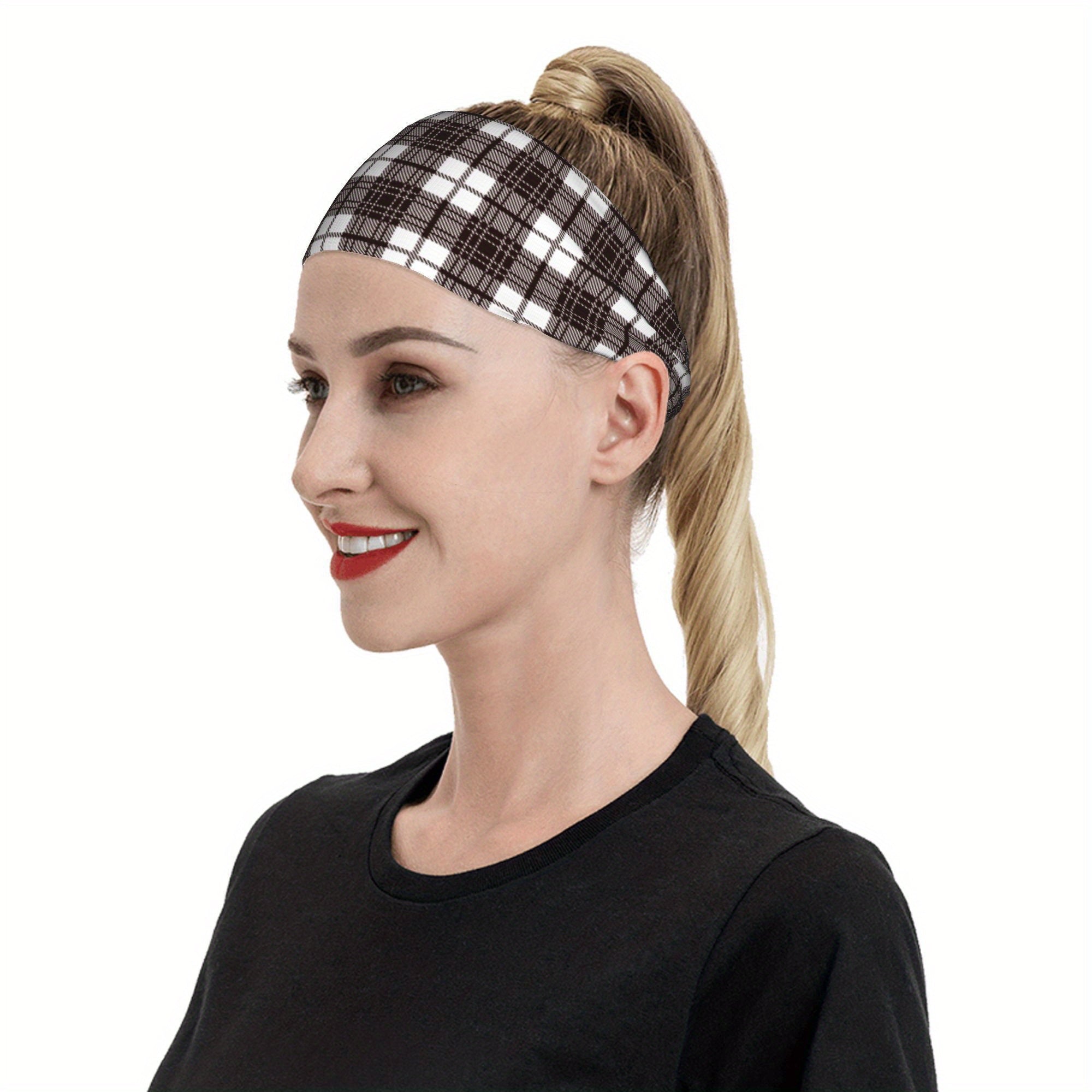 Plaid Breathable Headband for Sport & Casual Wear