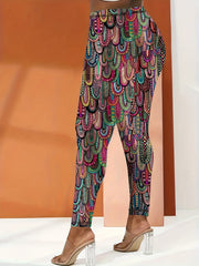  Paisley Print High Rise Boho Leggings