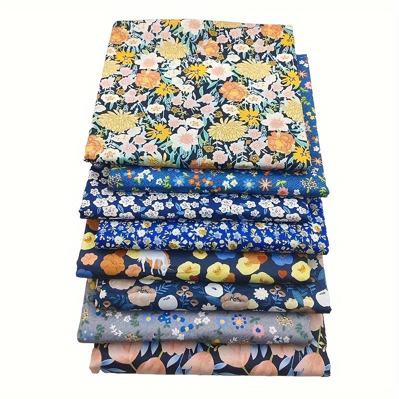 8pcs Multicolor Patchwork Fabric Cotton Sewing Quilting DIY Handcraft Material