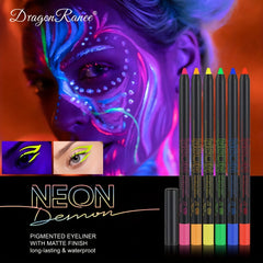 6 Colors Fluorescent Eyeliner UV Light Waterproof Pen