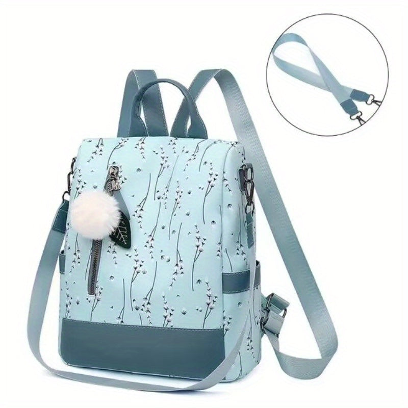 Casual Floral Backpack Large Capacity Travel Bag