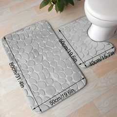 2pcs Absorbent Non Slip Bathroom Rug U Shape Mat Soft Comfortable