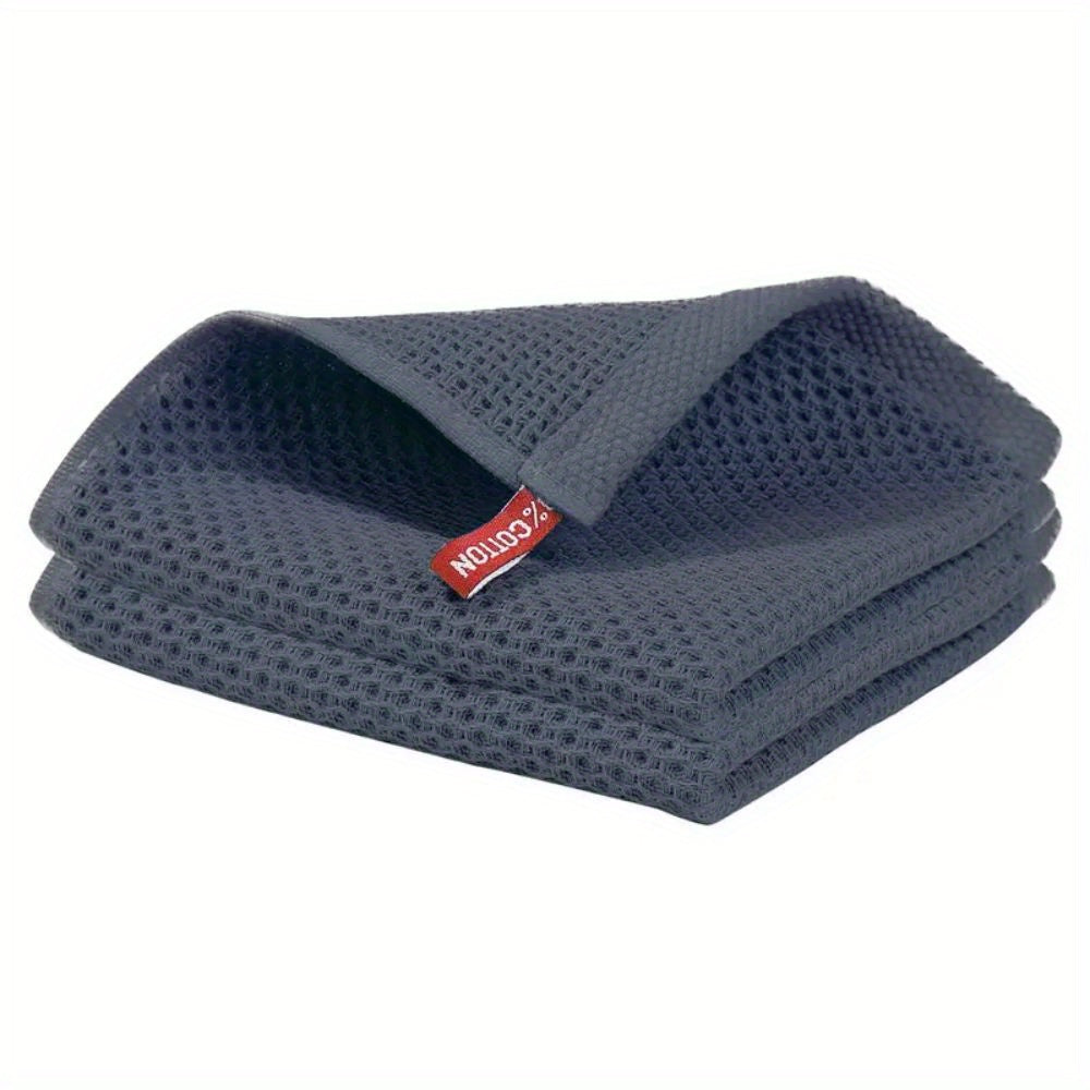 Soft Textured Dish Towels 6pcs Waffle Weave Dishcloths Deep Gray