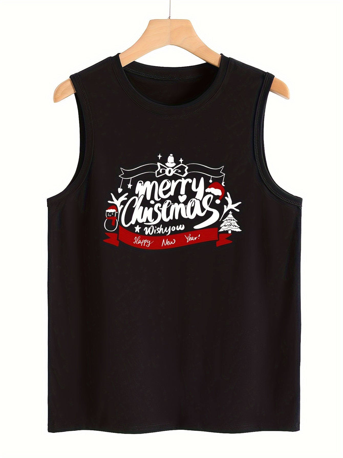 Christmas Printing Tank Top Slim Fit Sleeveless Breathable Summer Top