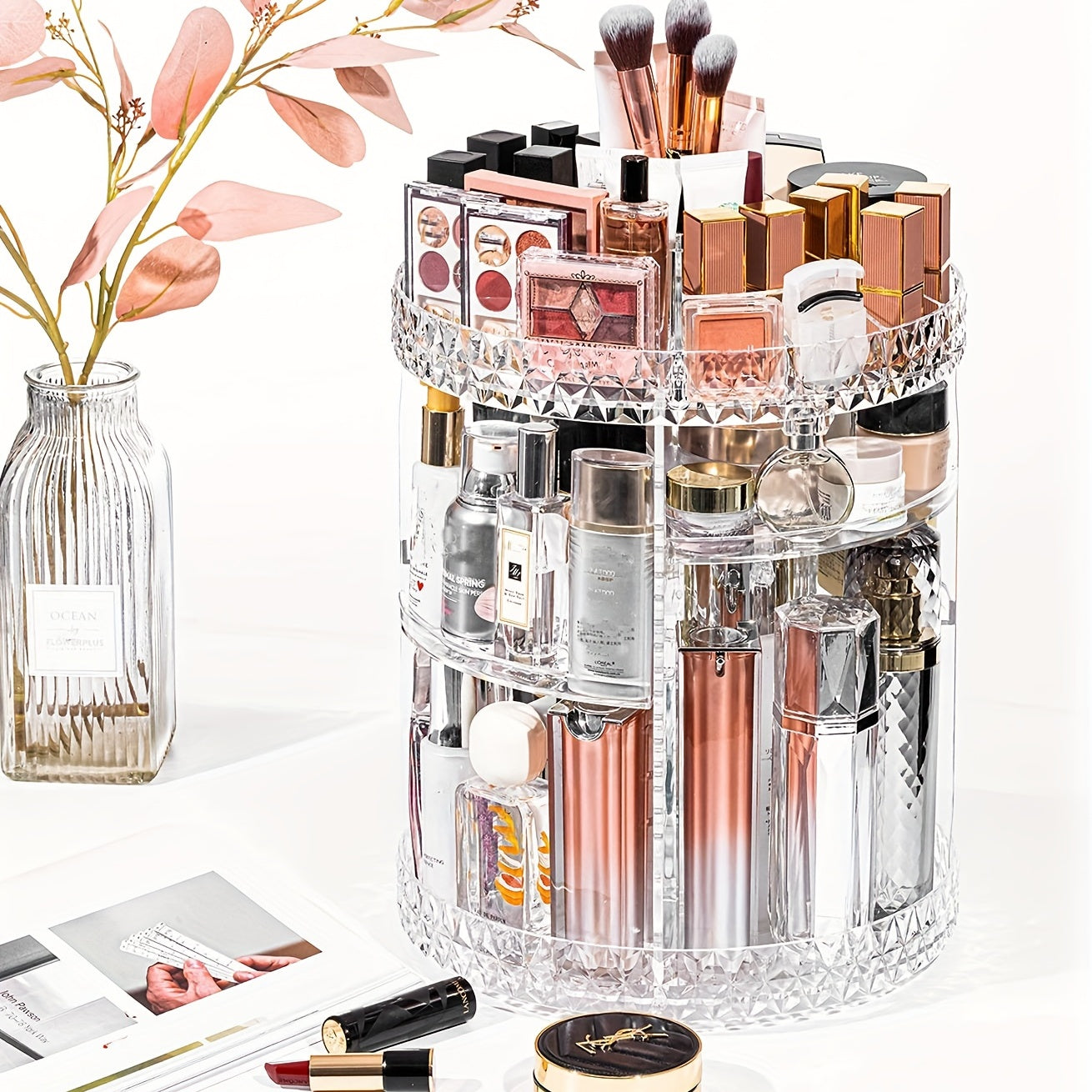 DIY Adjustable Spinning Cosmetic Storage Display Box