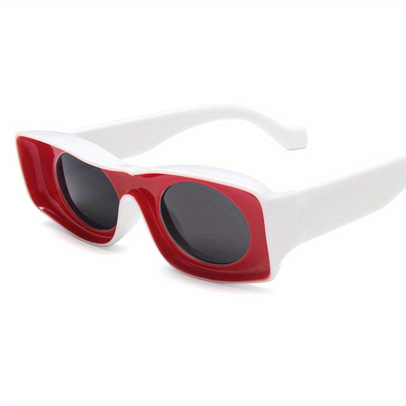 Rectangular Frame Sunshade Sunglasses UV Protection Vintage Hip Hop Eyewear
