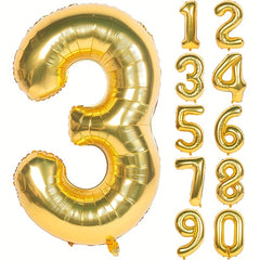 40in Golden Number 0-9 Aluminum Film Balloon Birthday Party Wedding Decor
