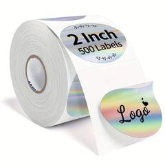 500pcs 2 Inch Holographic Circle Stickers Self Adhesive Waterproof Labels
