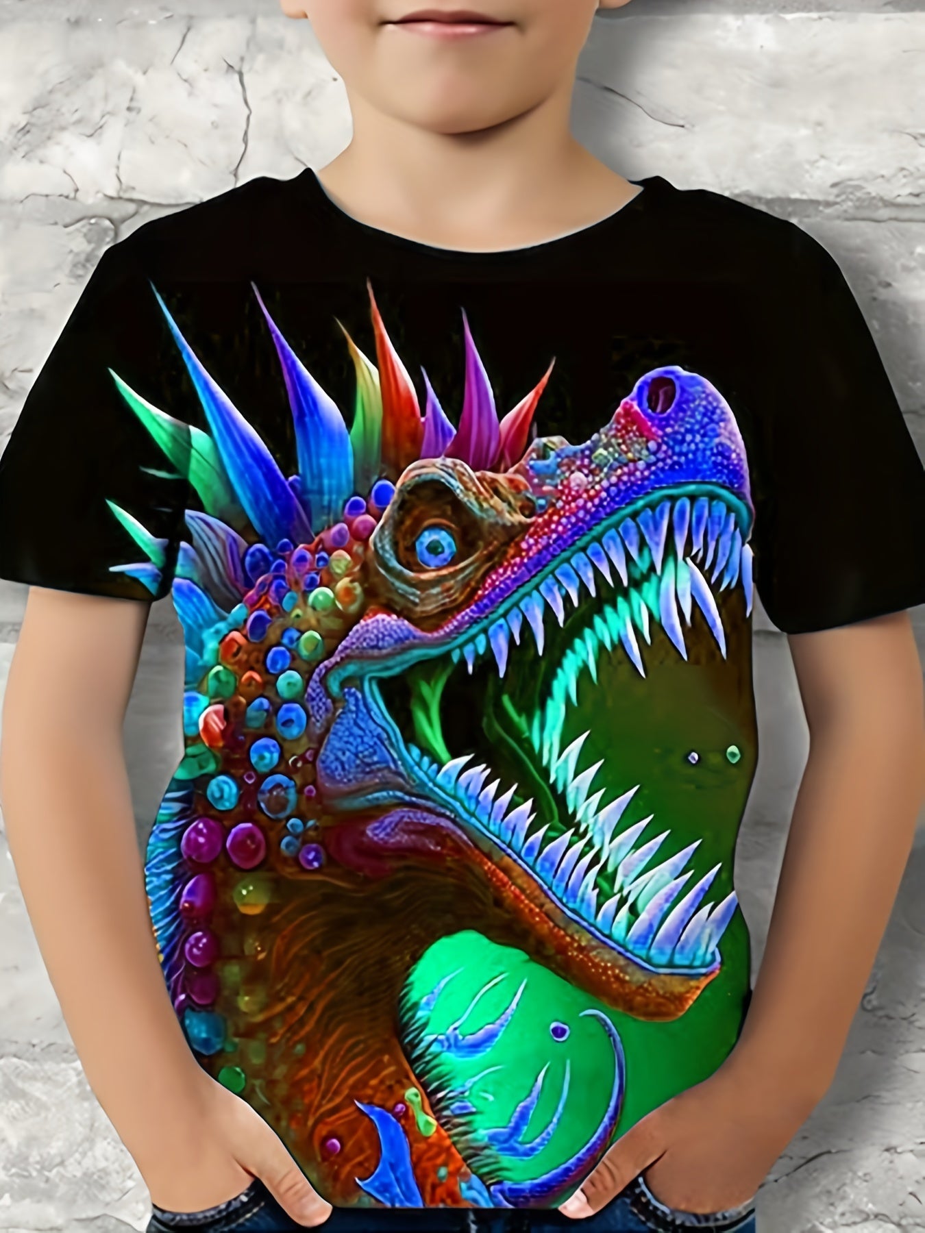 Boys' Dinosaur T Shirt 3D Print Breathable & Stretchy Fabric
