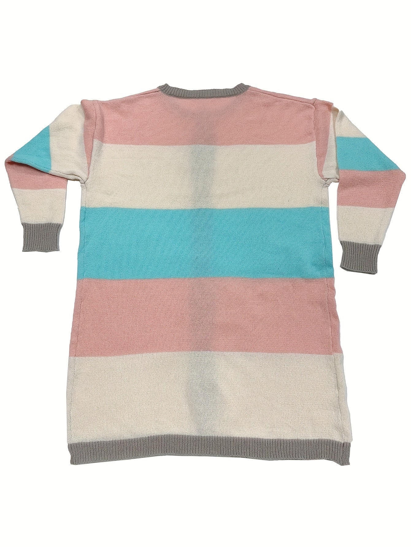  Casual Cardigan Women's Plus Striped Long Sleeve Single Breasted Knitt