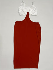 Plus Size Colorblock Cut Out Bodycon Cami Dress