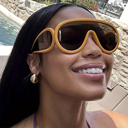Y2K One piece Sunglasses UV400 Sun Shades For Cycling Summer Beach Party