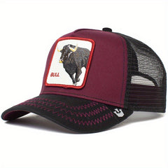 Classic Animal Patch Baseball Cap Cotton Mesh Breathable Sports Trucker Hats