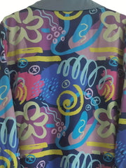  Graffiti Print Button Up Blouse
