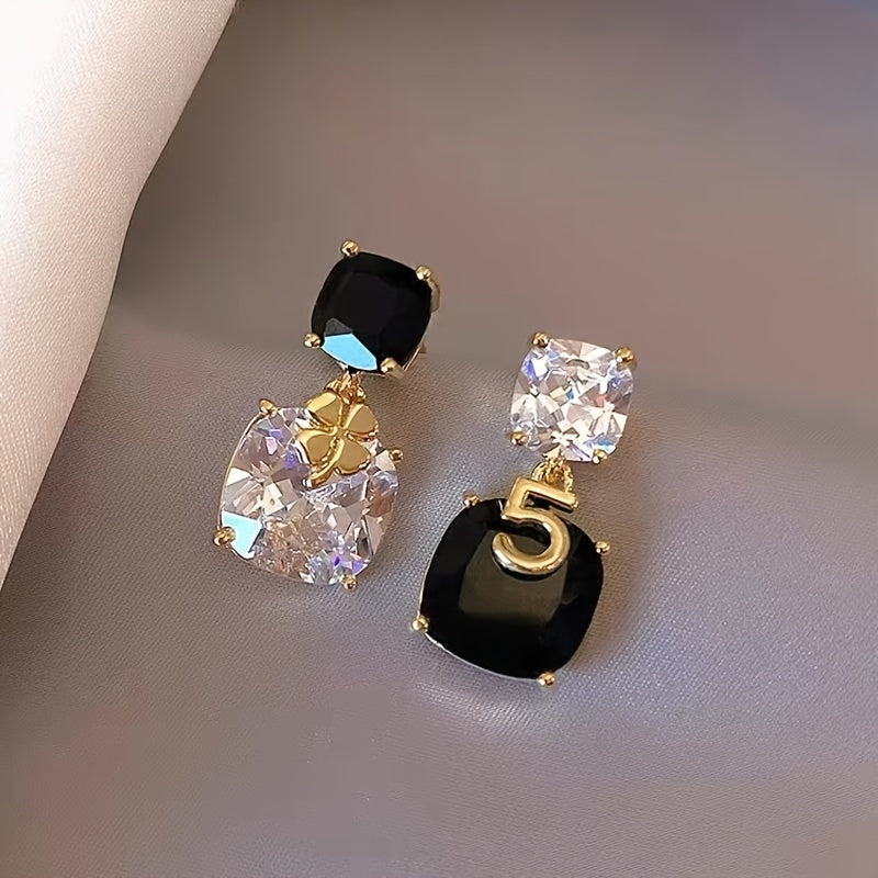 Zircon Asymmetric Earrings, Personalised Design