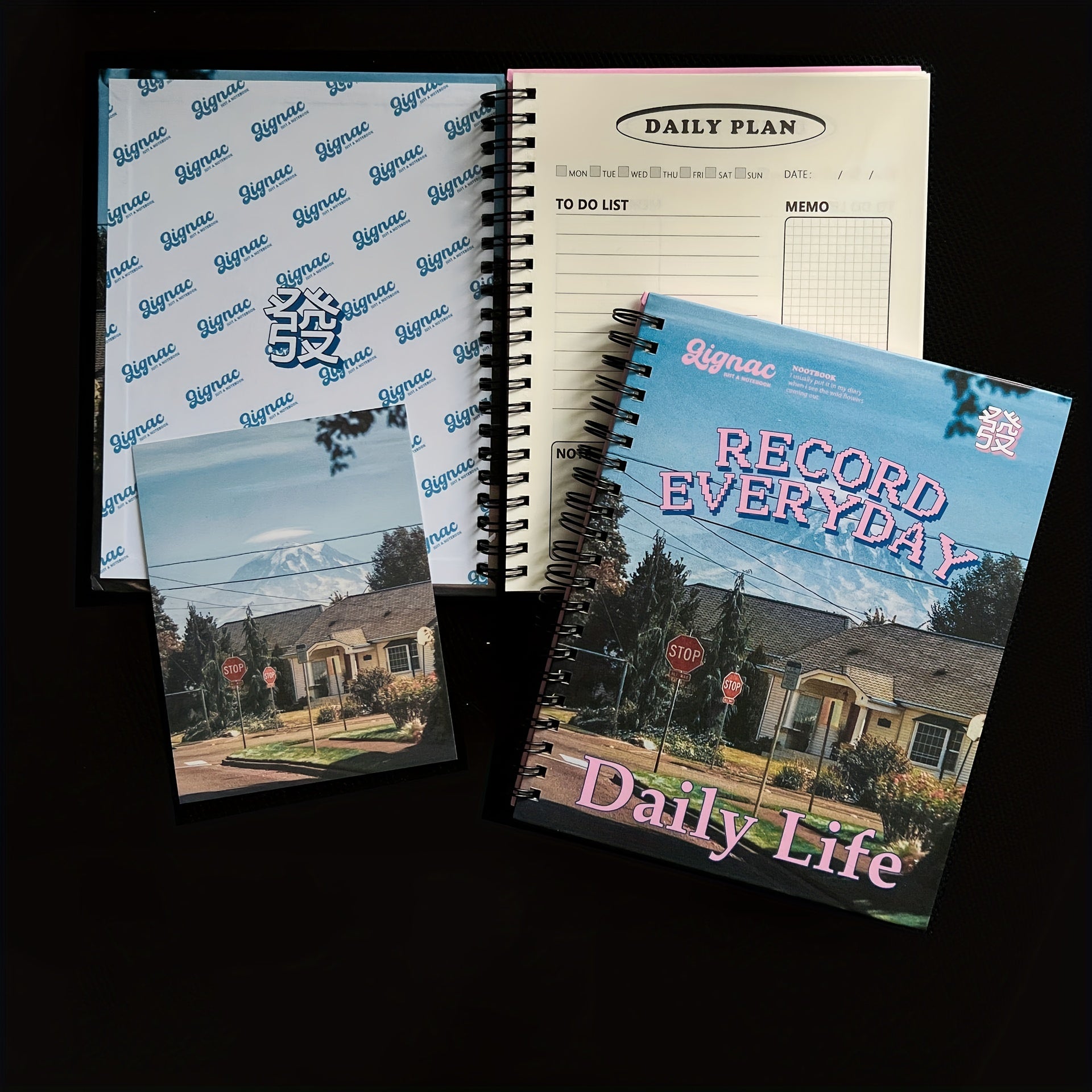 Coil Book Flat Book Retro Style 128 Pages Diary Notebook