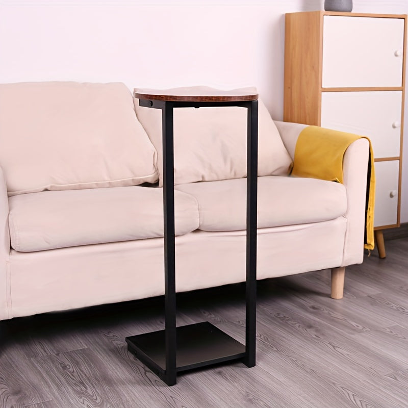 C Shaped End Side Table For Couch And Bed Small Spaces