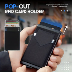 RFID Metal Card Holder Leather Coin Card Holder