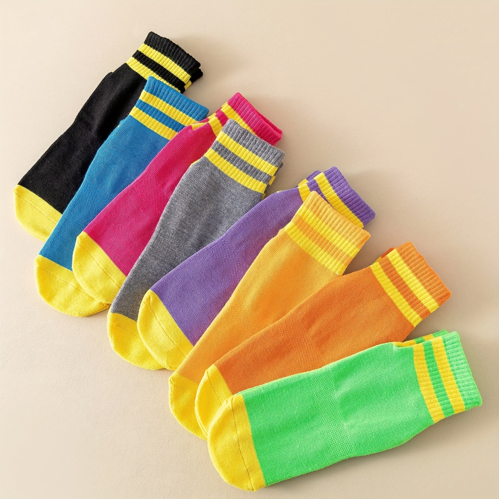 7 Pairs Non Slip Breathable Ankle Socks Cozy Grips Crew Socks Yoga Pilates