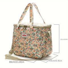 11L Floral Pattern Insulated Bag for Picnic Camping