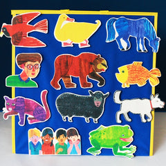 11pcs Brown Bear What Do You See Felt Cloth Sticker Book Theater Props