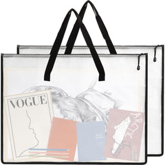 Large Capacity Transparent Tote Bag for Artwork and Stationery Storage