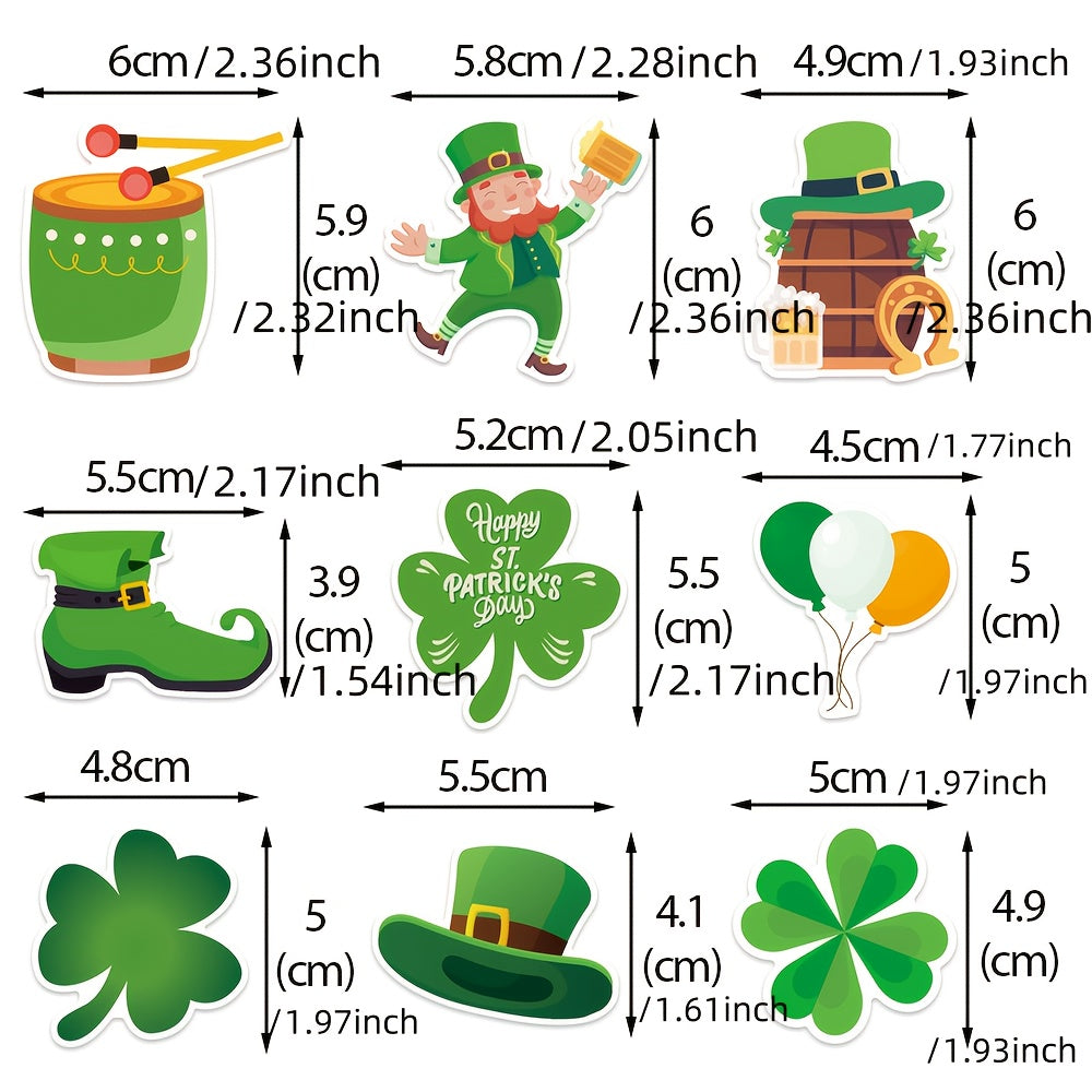 St Patrick's Shamrock Decorative Cards Green Shape for Irish Party