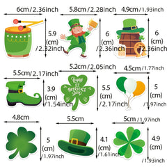 St Patrick's Shamrock Decorative Cards Green Shape for Irish Party