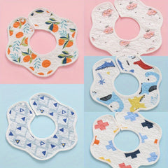 5pc Baby Toddler Petal Style Bib Cotton Waterproof Saliva Bib