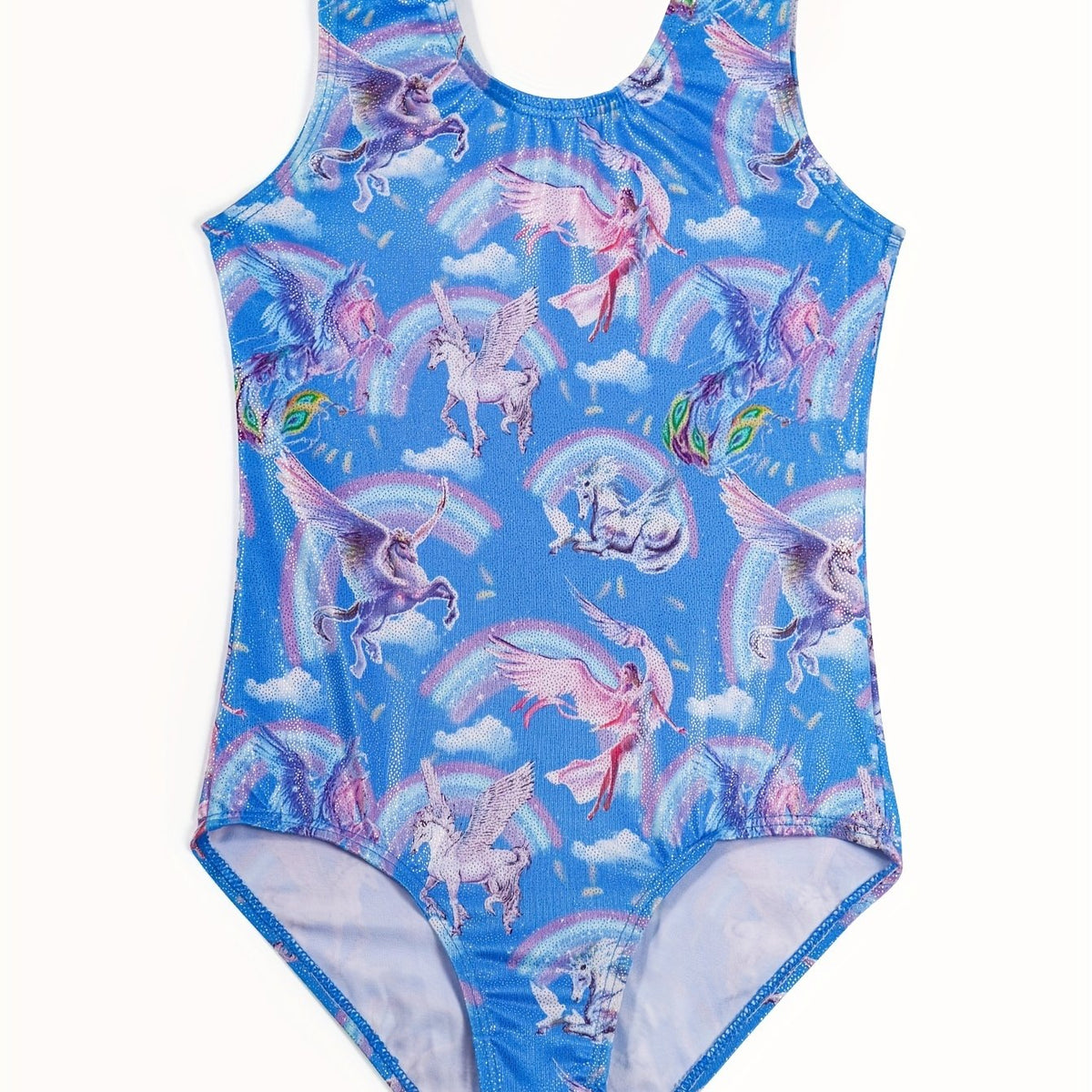 Girls Unicorn & Rainbow Gymnastics Jumpsuit Dance Suit