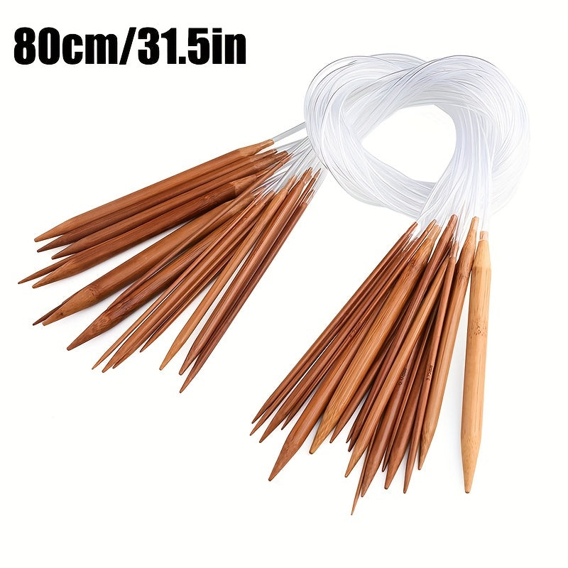 18pcs Bamboo Circular Knitting Needles Set for Adults