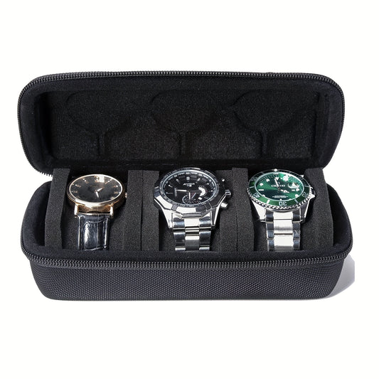 3 Slots Hard Watch Travel Case Watch Roll Case Storage And Organizer