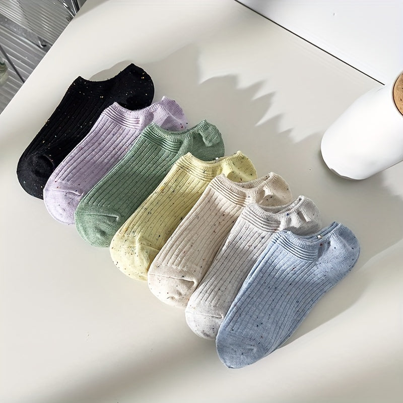 7 Pairs Polka Dot Ankle Socks Women's Stockings