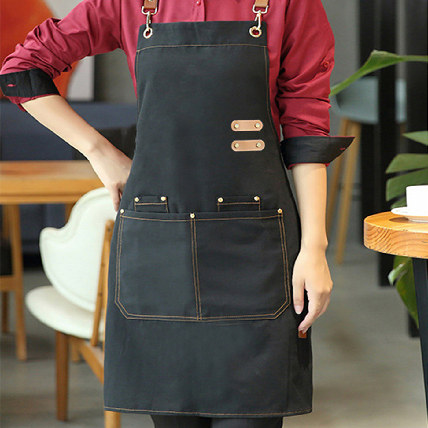 Waterproof Apron with Pockets for Women and Men 29.5in x 27.5in