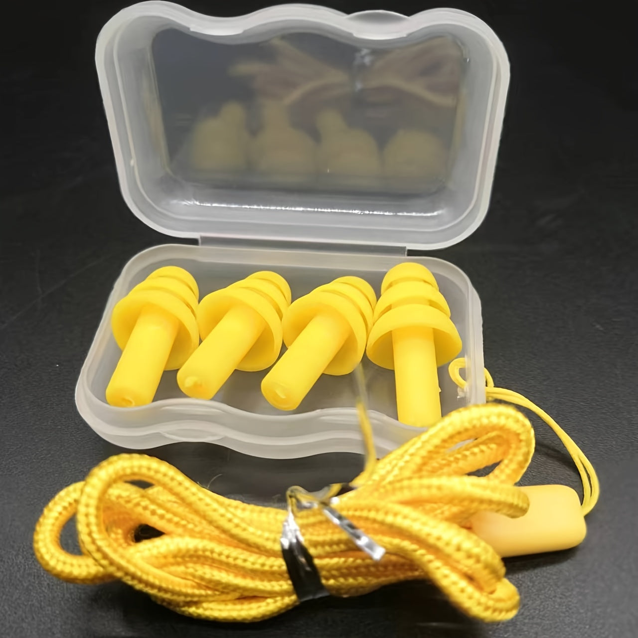 2 Pairs Silicone Earplugs With Storage Box And Lanyard