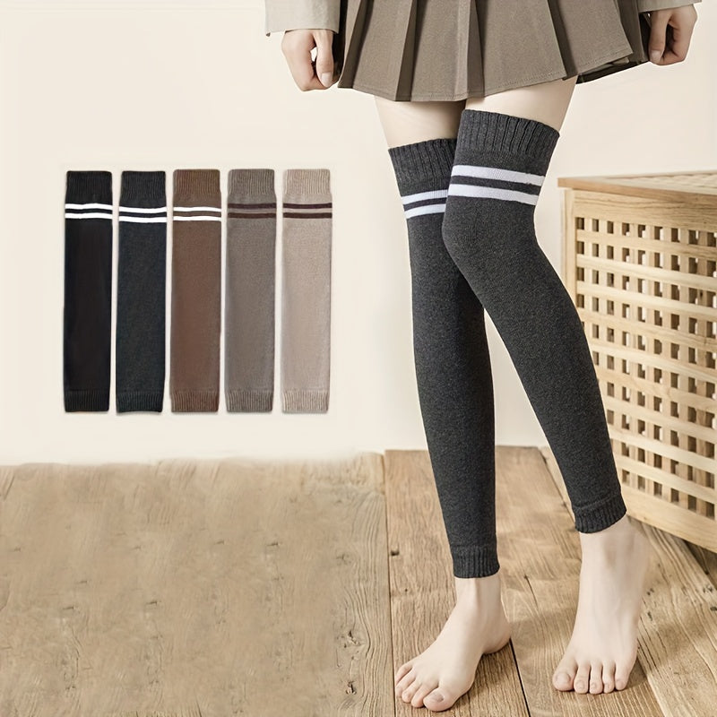 Striped Leg Warmers Comfy & Warm Women's Stockings