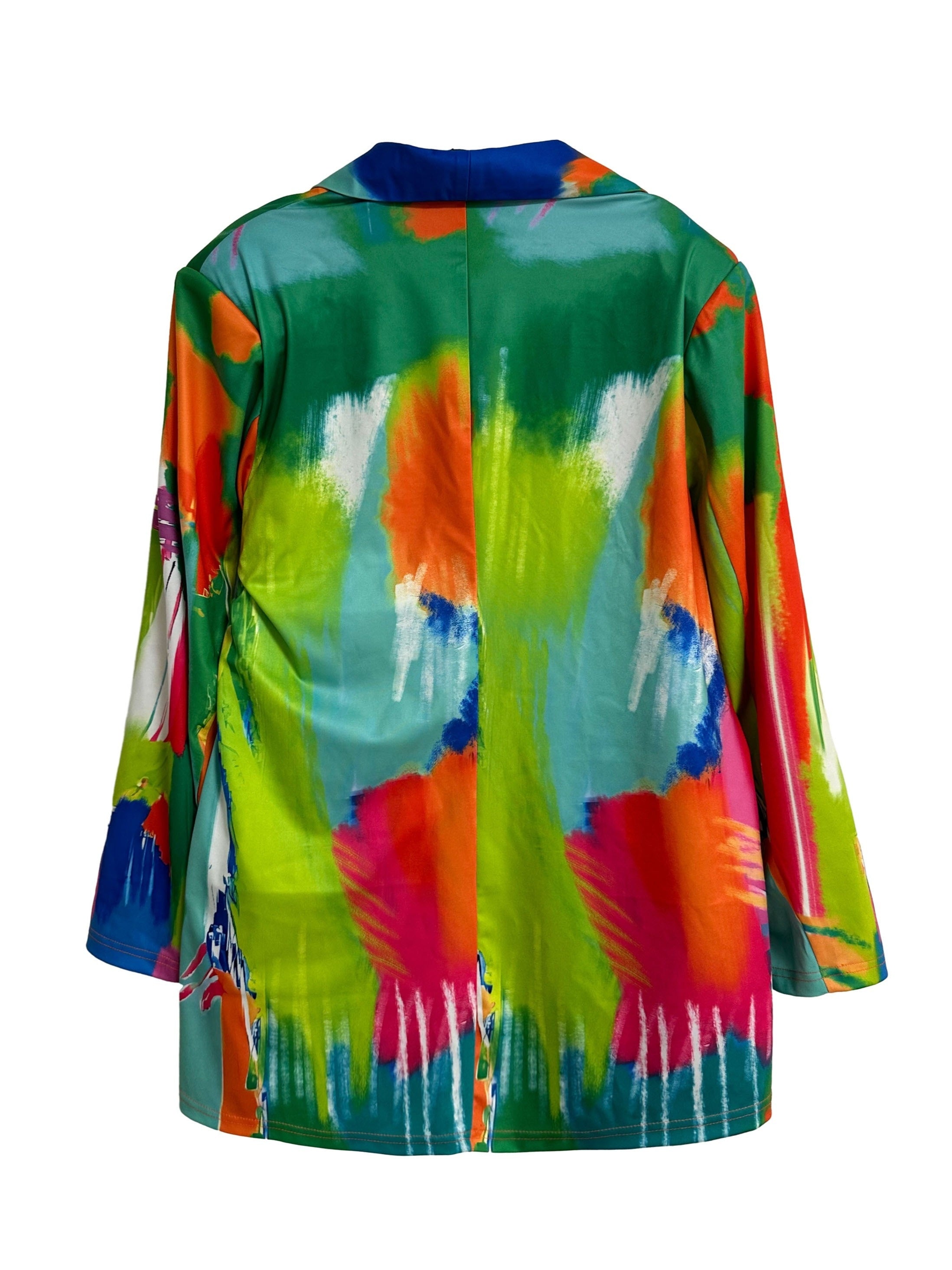 Tie Dye Long Sleeve Open Front Blazer