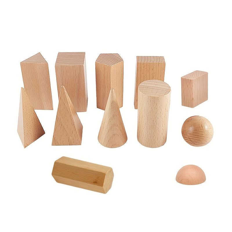 Wooden 3D Building Blocks for Fine Motor Skills