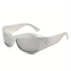 Oval Frame Steampunk Wrap Sunglasses UV400