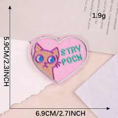 4pcs Pink Kitten Patches DIY Iron on Cloth Stickers
