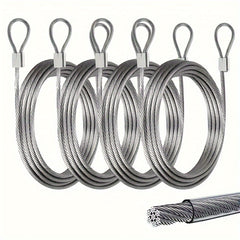 4pcs 12ft 2mm Stainless Steel Cable 7x7 Strands for Tent & Hanging