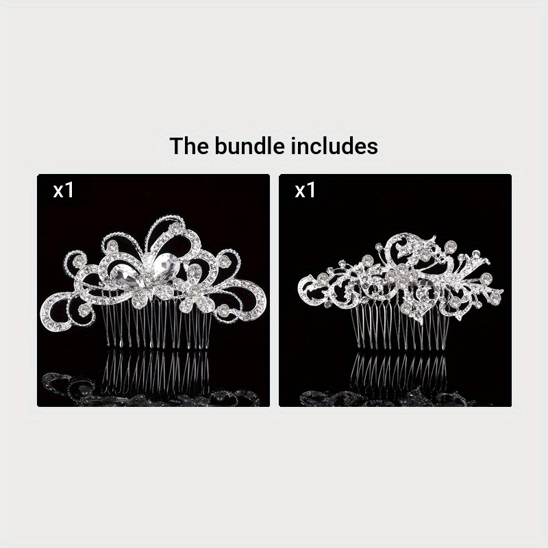 Handcrafted Bridal Hair Comb with Butterfly & Floral Design
