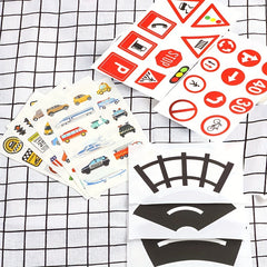 Railway Road and Paper Tape DIY Scrapbook Sticker Craft