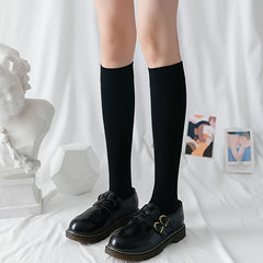 2 Pairs College Style Knee High Socks Women's Stockings