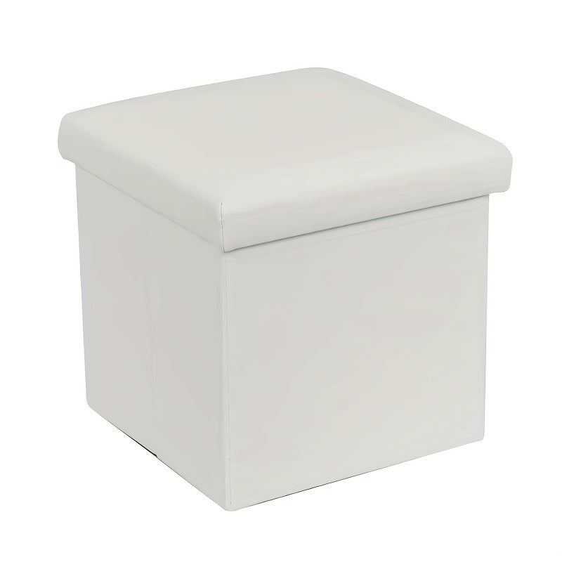 Multifunctional Folding Storage Stool Ottoman Marble Pattern